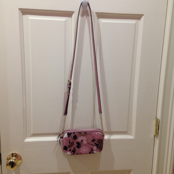 Kate Spade Mauve Pink Floral Crossbody Purse Bag - Picture 12 of 12